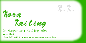 nora kailing business card